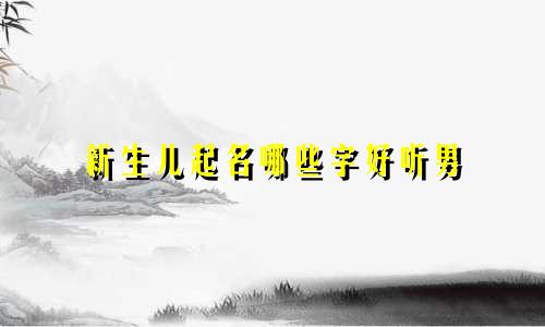 新生儿起名哪些字好听男