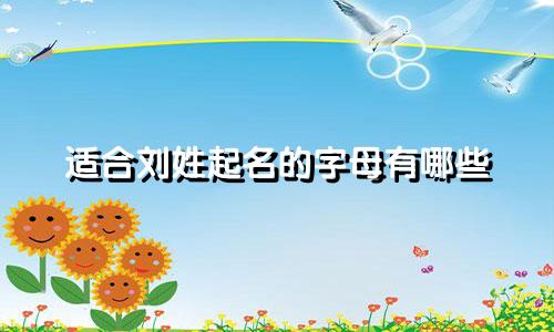 适合刘姓起名的字母有哪些