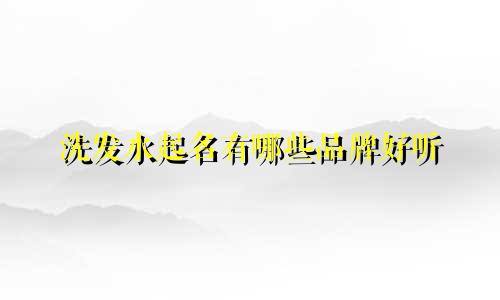 洗发水起名有哪些品牌好听