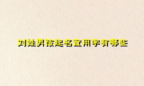 刘姓男孩起名宜用字有哪些