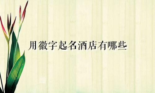 用徽字起名酒店有哪些