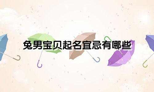 兔男宝贝起名宜忌有哪些