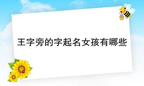 王字旁的字起名女孩有哪些