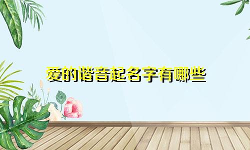 爱的谐音起名字有哪些