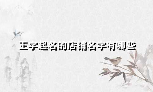 王字起名的店铺名字有哪些