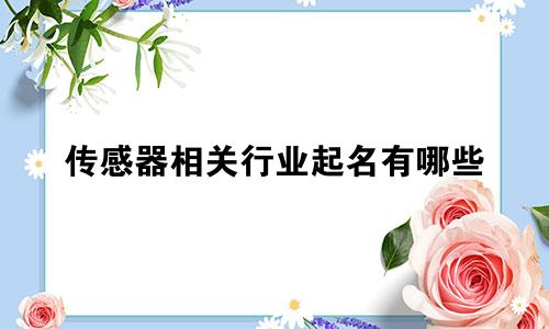 传感器相关行业起名有哪些