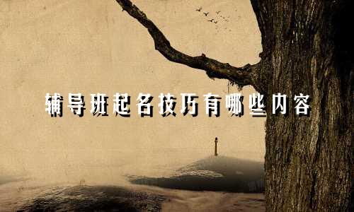辅导班起名技巧有哪些内容