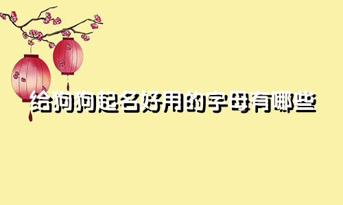 给狗狗起名好用的字母有哪些