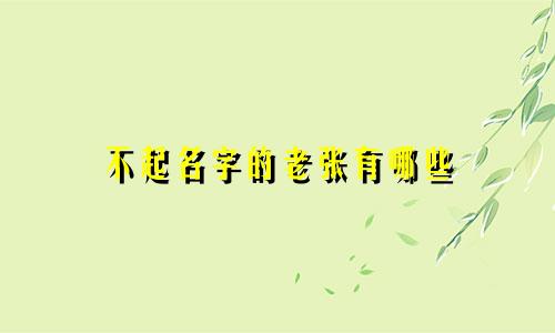 不起名字的老张有哪些