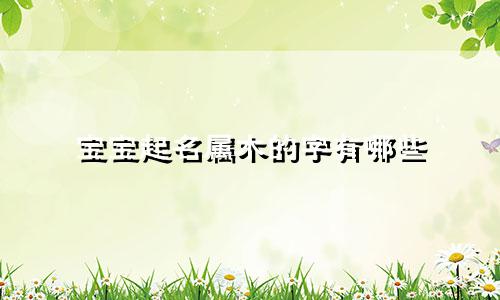 宝宝起名属木的字有哪些