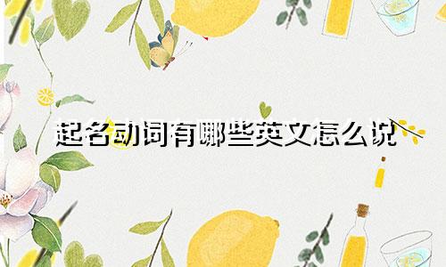 起名动词有哪些英文怎么说