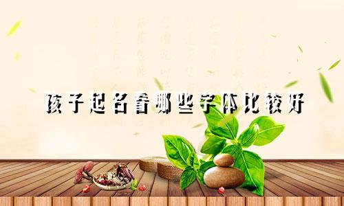 孩子起名看哪些字体比较好