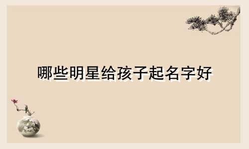 哪些明星给孩子起名字好