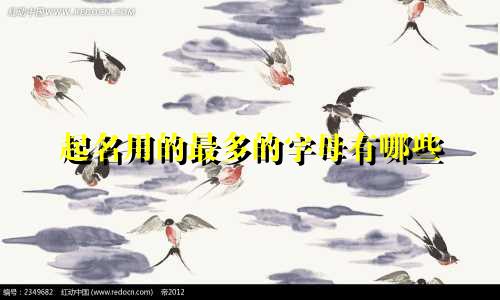 起名用的最多的字母有哪些