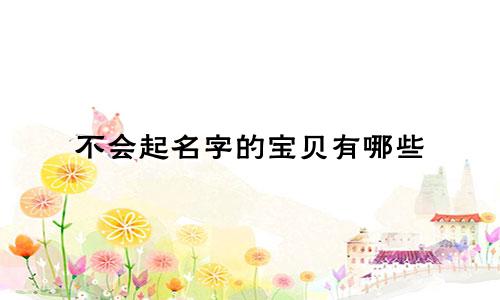 不会起名字的宝贝有哪些