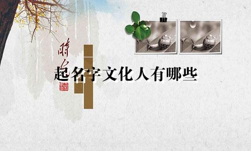 起名字文化人有哪些