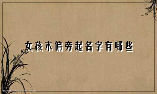 女孩木偏旁起名字有哪些