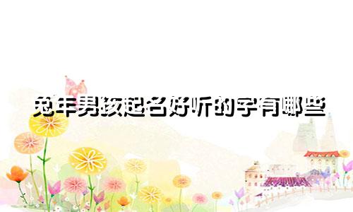 兔年男孩起名好听的字有哪些