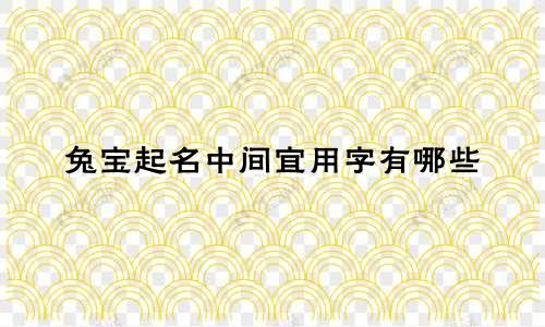 兔宝起名中间宜用字有哪些