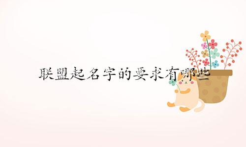 联盟起名字的要求有哪些