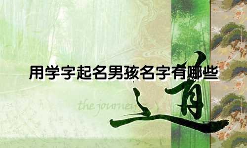 用学字起名男孩名字有哪些