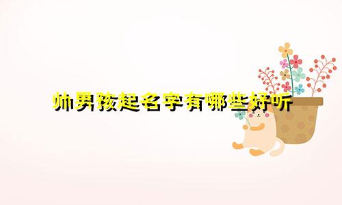 帅男孩起名字有哪些好听