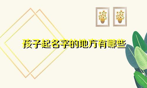 孩子起名字的地方有哪些