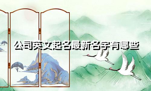 公司英文起名最新名字有哪些