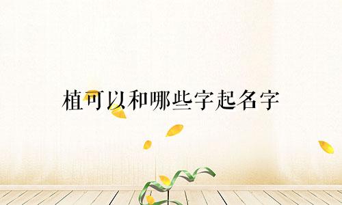 植可以和哪些字起名字