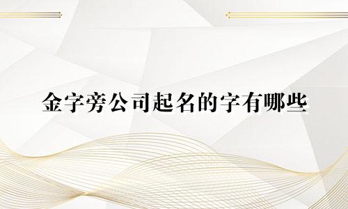 金字旁公司起名的字有哪些