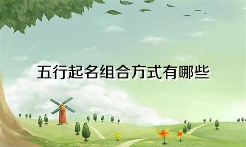 五行起名组合方式有哪些