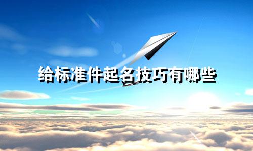 给标准件起名技巧有哪些