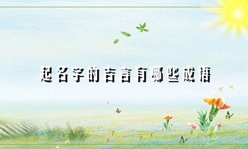 起名字的吉言有哪些成语