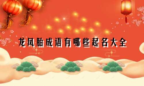 龙凤胎成语有哪些起名大全