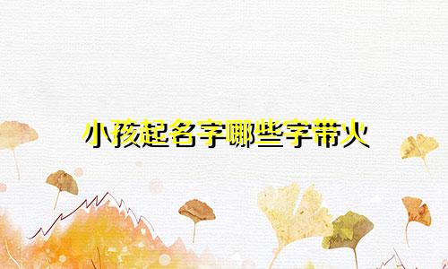 小孩起名字哪些字带火