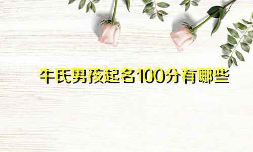 牛氏男孩起名100分有哪些