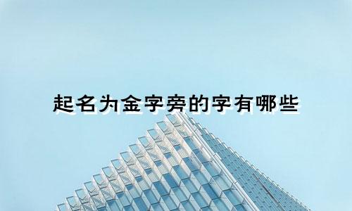 起名为金字旁的字有哪些
