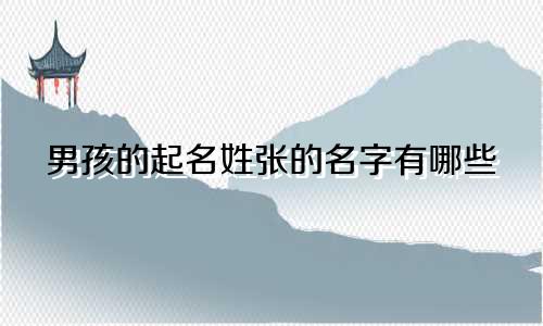 男孩的起名姓张的名字有哪些