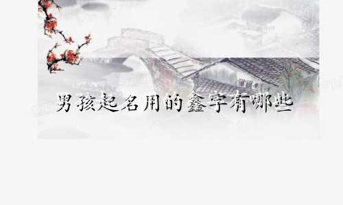 男孩起名用的鑫字有哪些