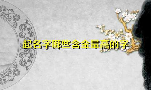 起名字哪些含金量高的字