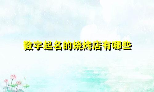 数字起名的烧烤店有哪些