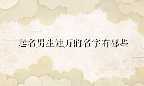 起名男生姓万的名字有哪些