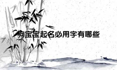 狗宝宝起名必用字有哪些