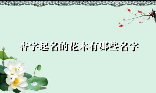 杏字起名的花木有哪些名字