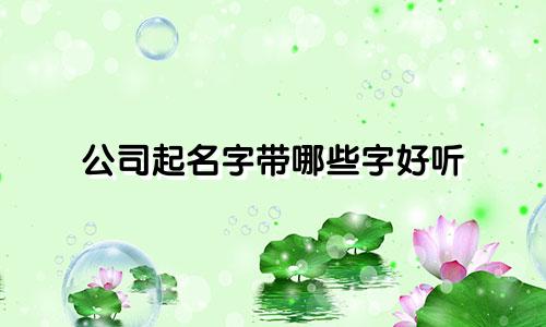 公司起名字带哪些字好听