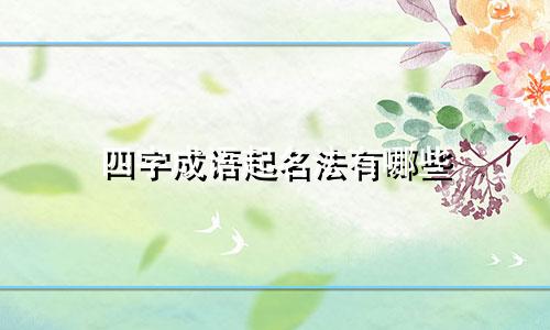 四字成语起名法有哪些