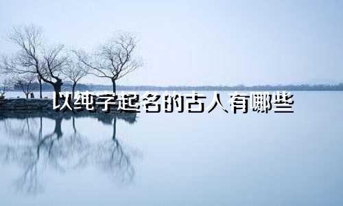 以纯字起名的古人有哪些