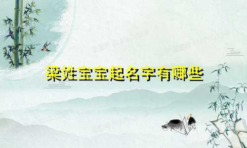 梁姓宝宝起名字有哪些