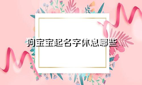 狗宝宝起名字休息哪些