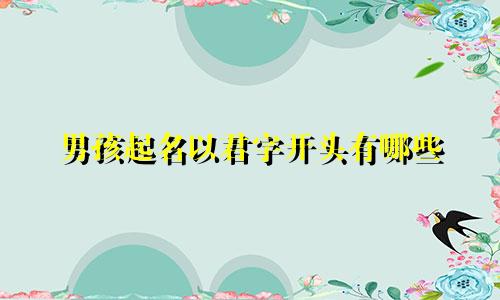 男孩起名以君字开头有哪些
